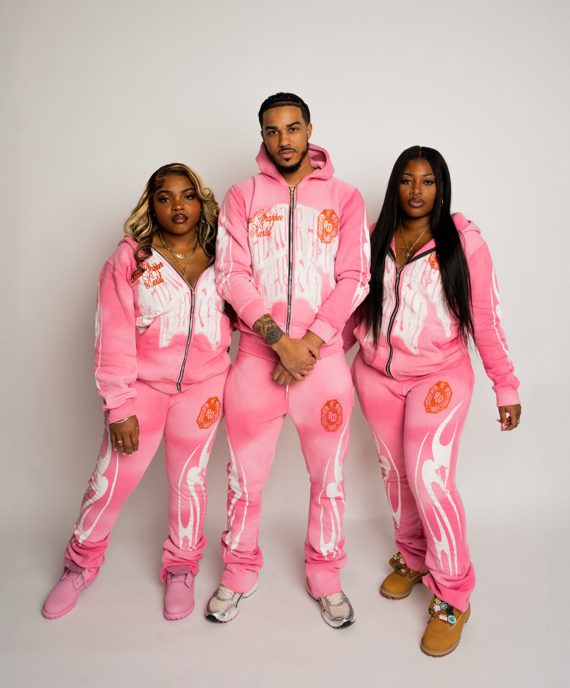 Pink wrapper suits