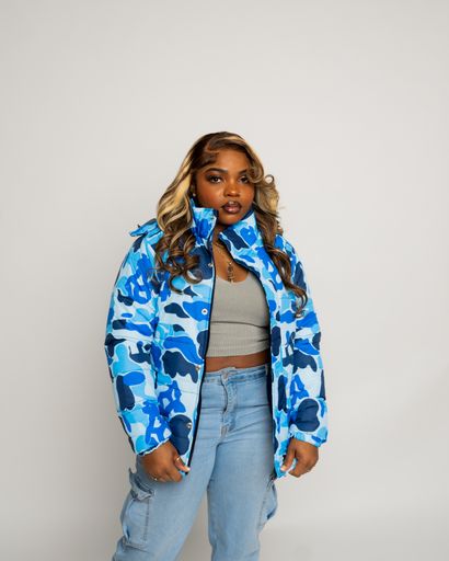 RWK BLUE CAMO PUFFER JACKET